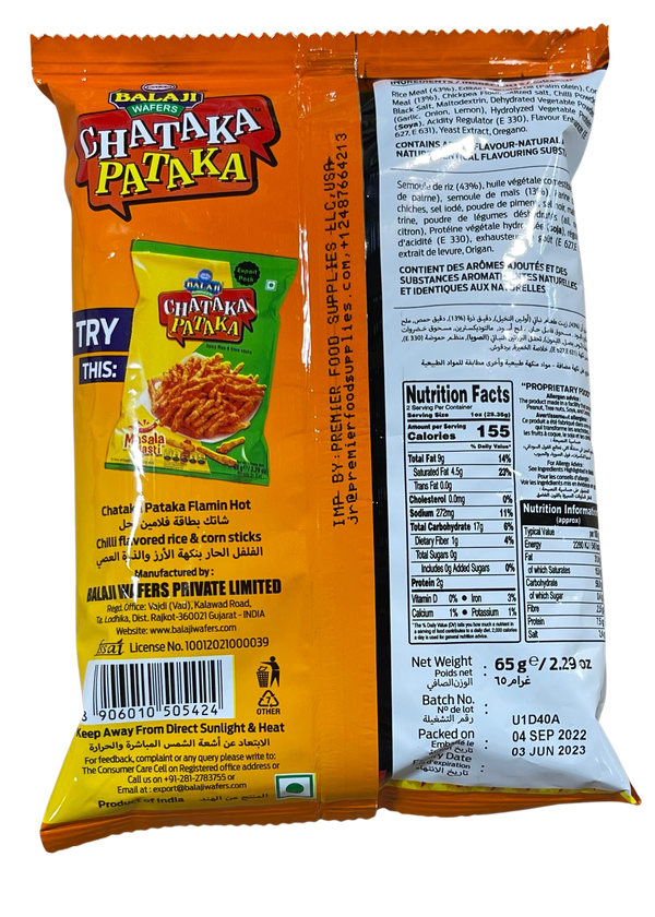 Balaji Chataka Pataka Flaming Hot, 65g