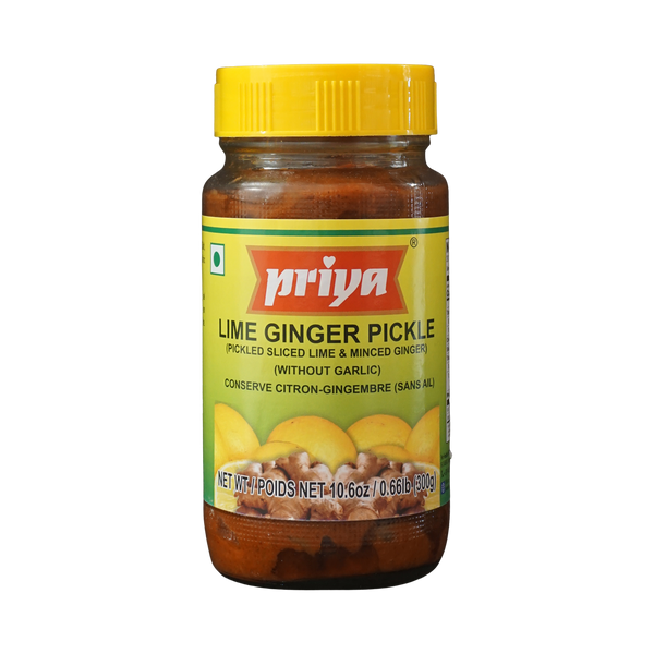 Priya Lime Ginger Pickle Without Garlic, 300g