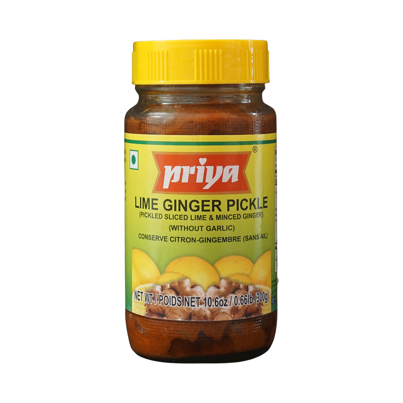Priya Lime Ginger Pickle Without Garlic, 300g