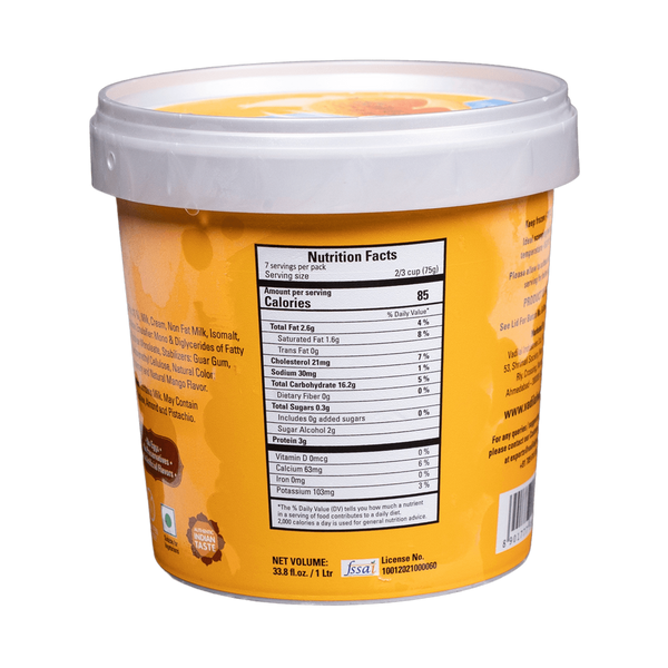 Vadilal Alphonso Mango Ice Cream, 1l - jaldi