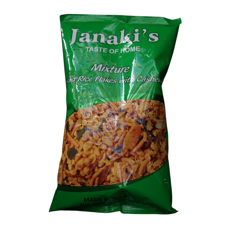 Janaki's Mixture Spiced Rice Flakes With Cashews, 198g - jaldi