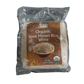 Jiva Organic Sona Masoori White Rice, 10lb - jaldi