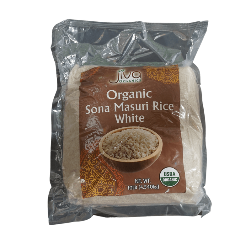 Jiva Organic Sona Masoori White Rice, 10lb - jaldi