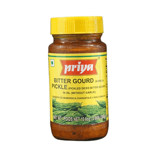 Priya Bitter Gourd Pickle In Oil With Garlic, 10.6oz - jaldi