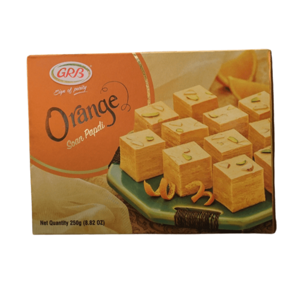 GRB Orange Soan Papdi, 250g - jaldi