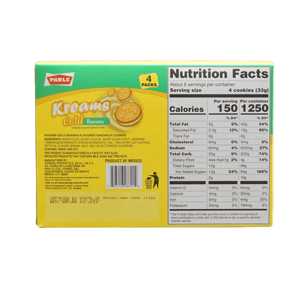 Parle Kreams Gold Banana, 9.41 oz ( 4 pack) - jaldi