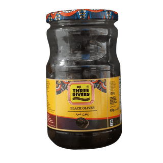 Three Rivers Black Olives, 420g - jaldi