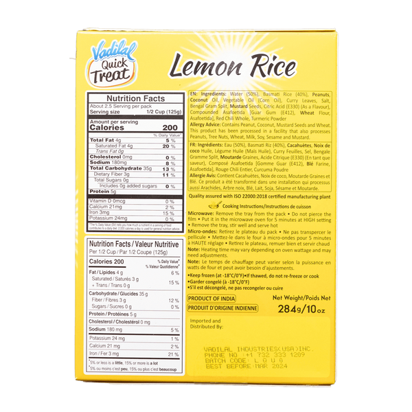 Vadilal Lemon Rice, 284g - jaldi