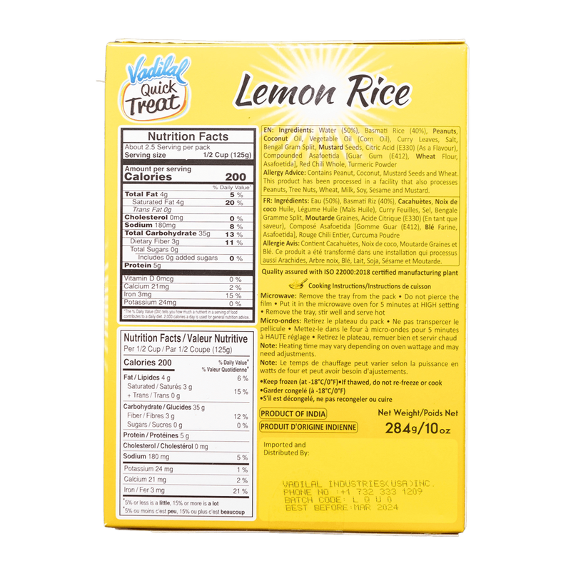 Vadilal Lemon Rice, 284g - jaldi