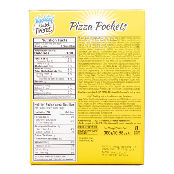 Vadilal Pizza Pockets, 300 g - jaldi