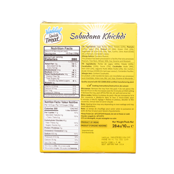 Vadilal Sabudana Khichdi, 284g - jaldi