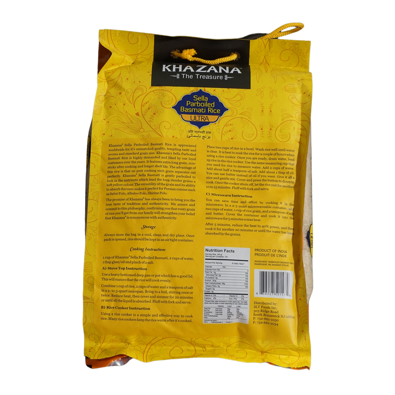 Khazana Premium Ultra Long Parboiled Basmati Rice, 10lb