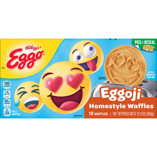 Eggo Eggoji Frozen Waffles, Homestyle, 12.3 oz, Frozen